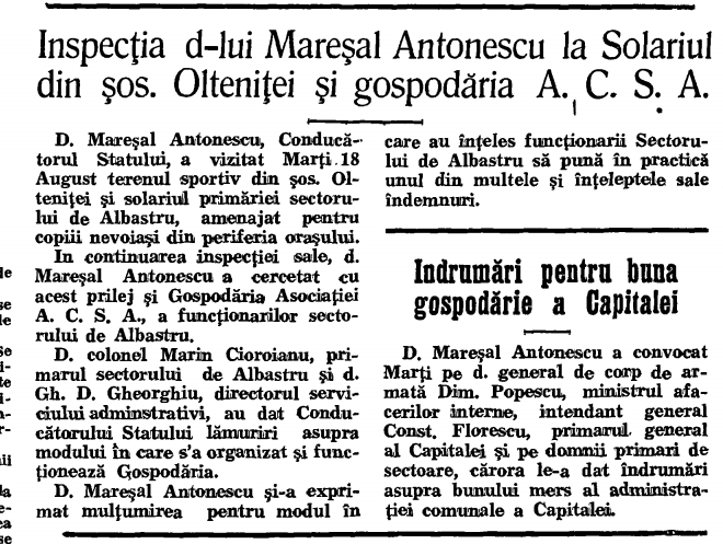 mareșalul Antonescu pe Olteniței